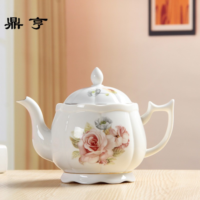 鼎亨欧式陶瓷大壶耐高温泡茶壶咖啡壶夏日凉壶家用陶瓷壶红茶