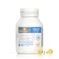 Bio Island佰澳朗德孕妇婴幼儿童辅食鳕鱼肝油鱼油婴幼儿DHA90粒/瓶装澳洲进口