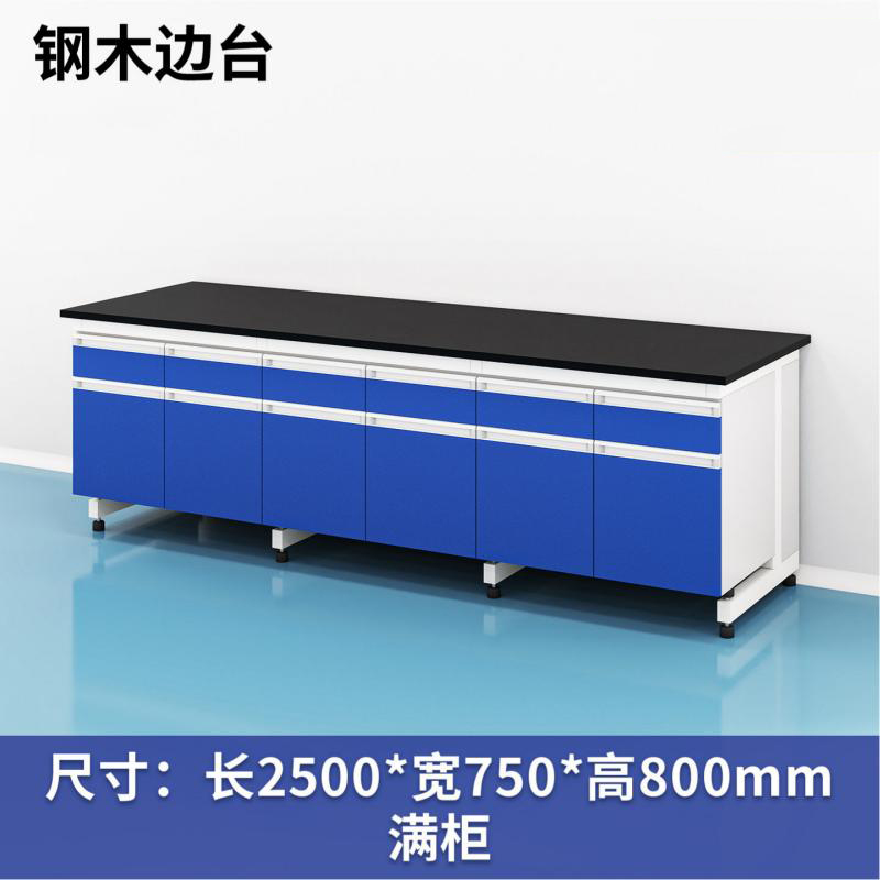 易企采 250CM钢木边台满柜 实验室测试化验操作工作台耐酸碱试剂台 单位:张