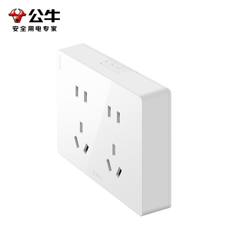 公牛(bull)G59-Z423 插座明装超薄墙壁多孔位插座大板明线超薄十孔明装盒G59高清大图