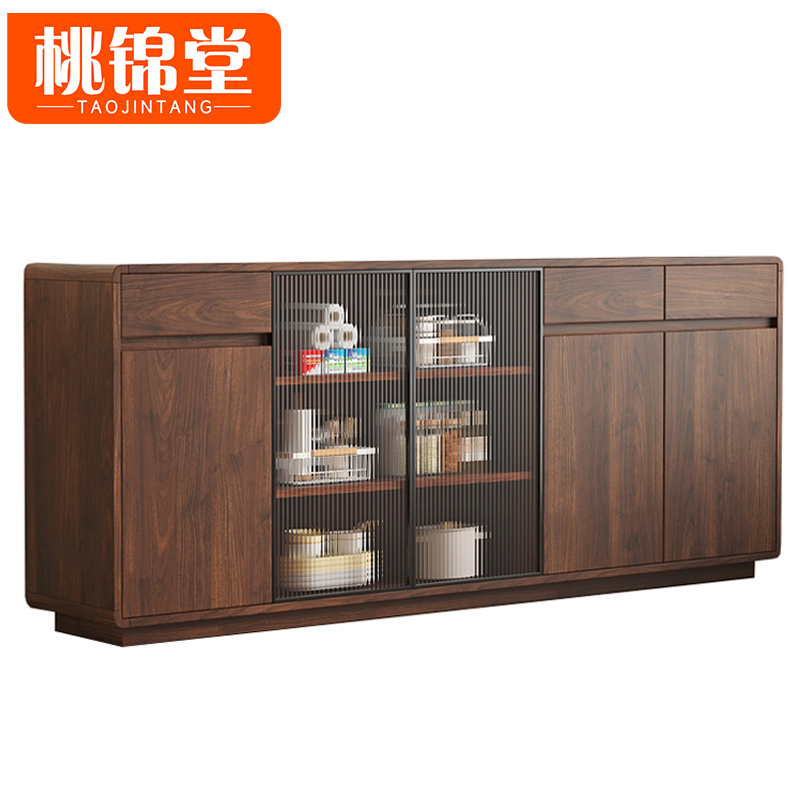 桃锦堂玻璃餐边柜高清大图