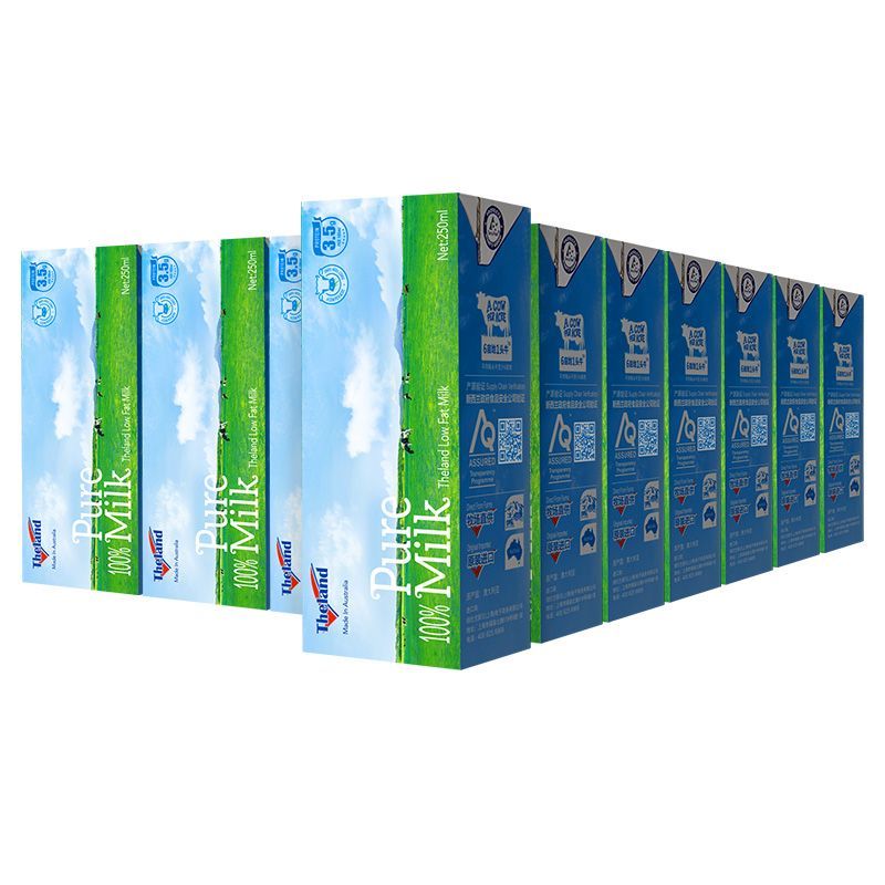 纽仕兰Theland澳大利亚进口3.5g蛋白质低脂牛奶250ml*24盒家庭装营养早餐奶高清大图