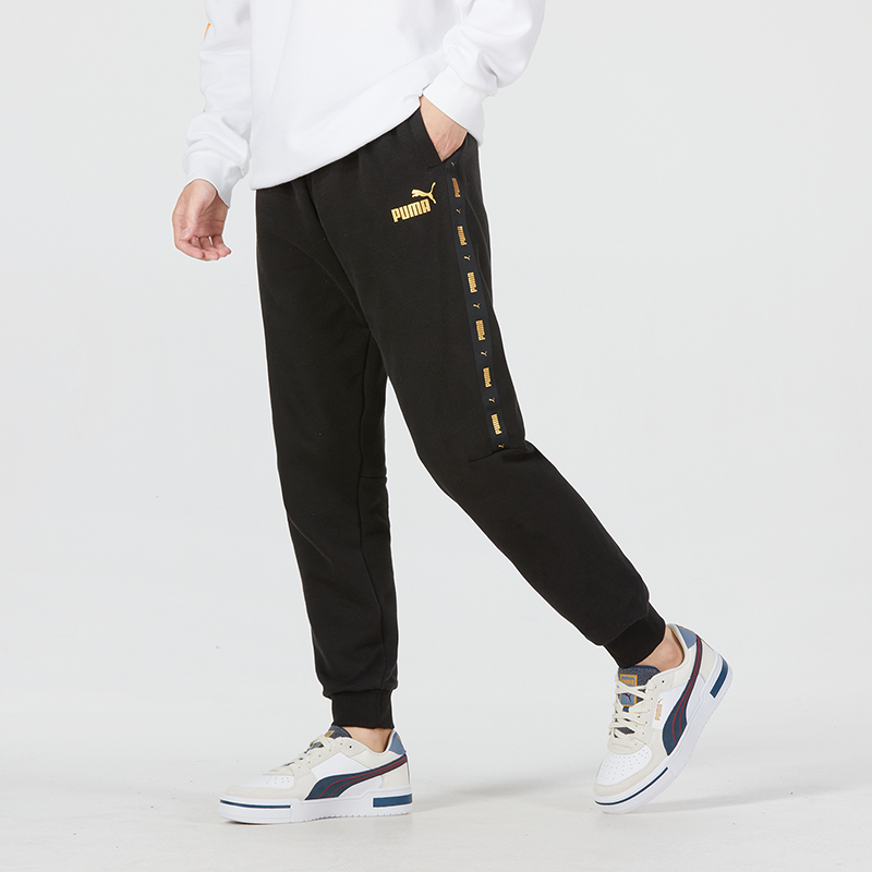 彪马(PUMA)男裤新款串标休闲裤户外运动裤束脚长裤加绒卫裤674347-01 ZP