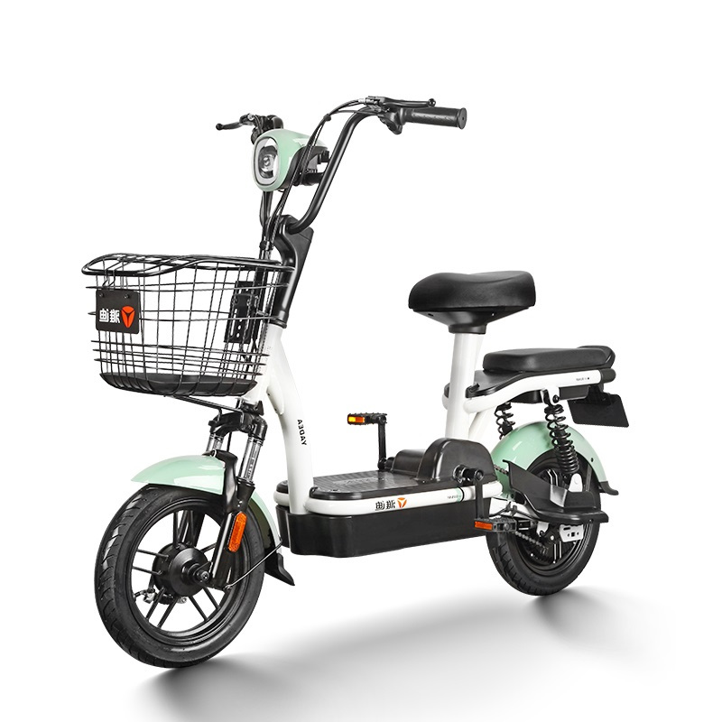 雅迪电动车2020新款铅酸小金果48V电瓶车踏板代步电动自行车 小金果牛油果绿