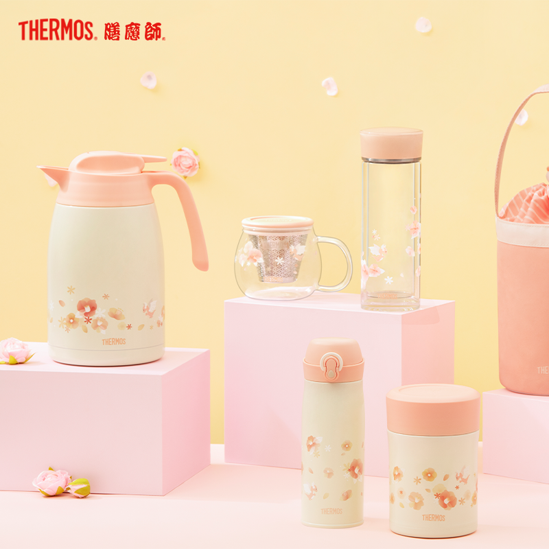 膳魔师,膳魔師(THERMOS)焖烧壶/焖烧杯 TCLA-470S OR(FL II) 470ml 朱一龙同款山茶花系列