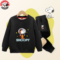 史努比(SNOOPY)儿童套装童装加绒男女中大童冬季新款圆领卫衣运动套装TZTYY2S127