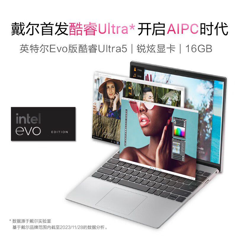 戴尔(DELL)2024款灵越13Pro 13.3英寸轻薄本酷睿Ultra学生办公笔记本电脑(U5-125H 16G内存 1TB固态 2.5K屏 高色域)银色