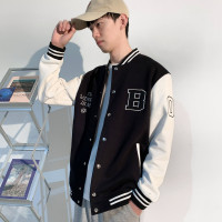 唐狮|外套男士外套男款外套春季男棒球子撞色前胸小细节外套 黑色 L