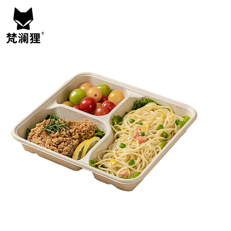 梵澜狸三格一次性饭盒B66 组高清大图