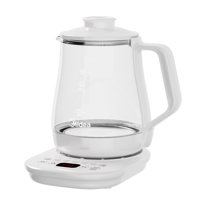 美的(Midea)养生壶家用多功能全自动烧水壶煮茶壶办公室玻璃电水壶 MK-VS15P601高清大图