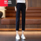 YIBUSHENG八分裤女季2024新款百搭烟管裤子弹力冰丝休闲裤高腰显瘦小个子
