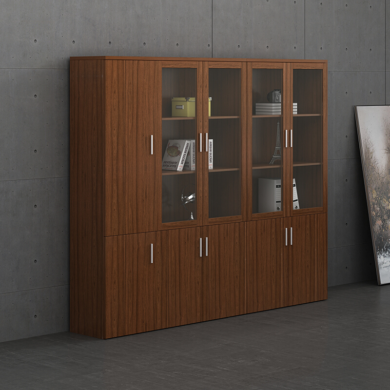 鑫金虎 办公家具文件柜木质办公柜带玻璃书柜储物资料柜文件柜子其他人造板办公柜类文件柜高清大图