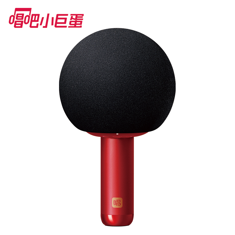 唱吧小巨蛋Q5话筒音箱一体麦克风蓝牙双人无线合唱-绯红色