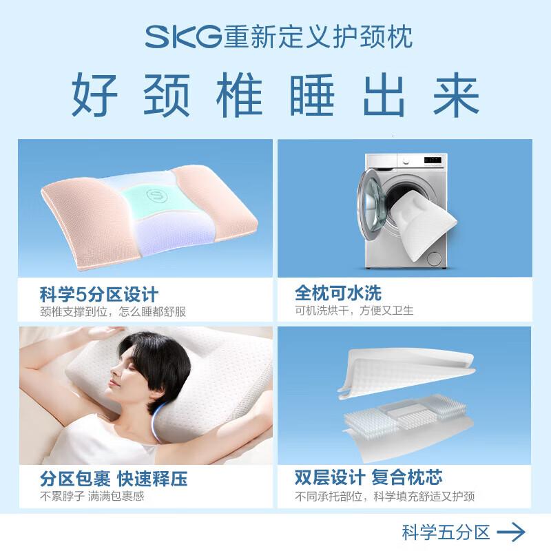 SKG颈椎枕头儿童护颈枕反弓牵引拉伸肩颈睡眠专用护颈枕头生日实用[成人护颈枕]P3普通款-无热敷高清大图