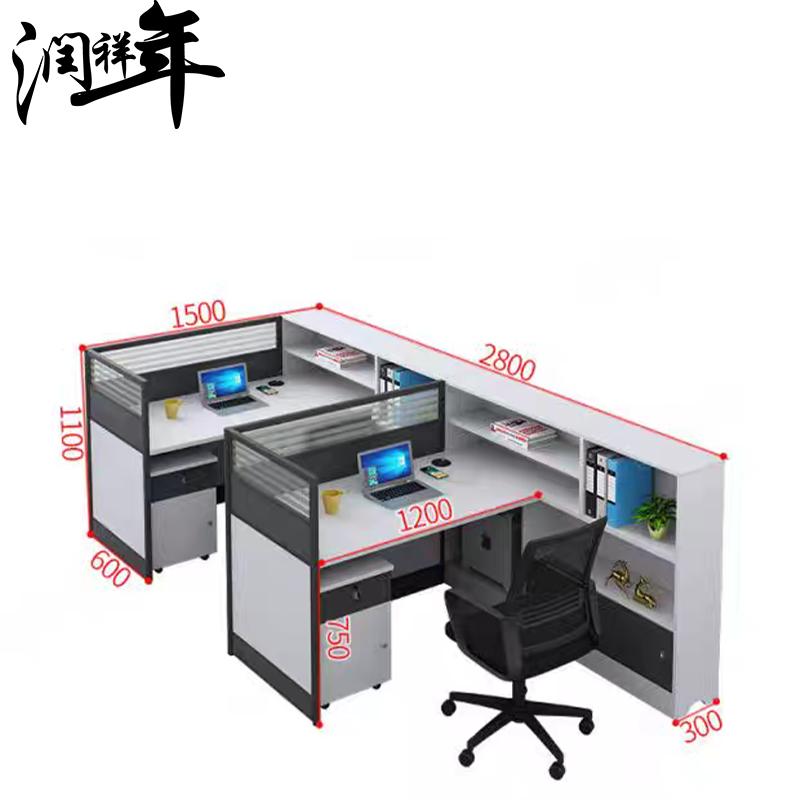办公桌 屏风工位双人位PF380/张高清大图