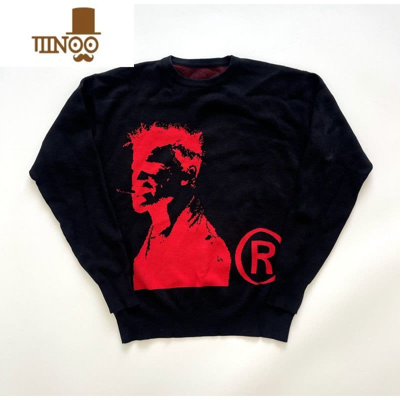 YANXUFLA自主JOY DIVIZN STREWEAR套头针织圆领毛衣卫衣冬季长袖高街图片