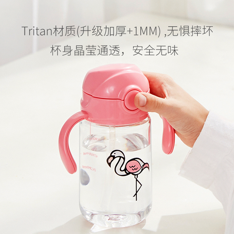 face儿童水杯小学生吸管杯子防摔幼儿园可爱卡通宝宝夏季便携水壶