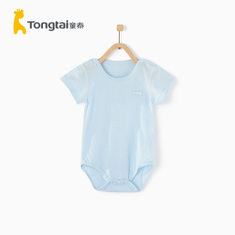 童泰(TONGTAI)母婴夏季婴儿衣服3-18月男女宝宝薄款纯棉半袖连体衣儿童内衣