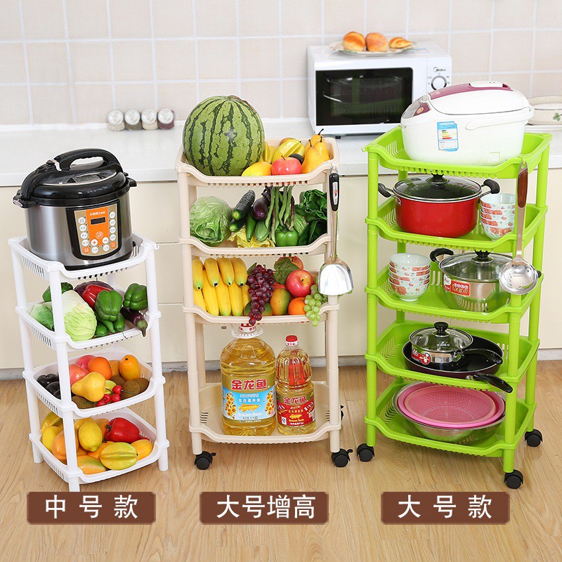 果蔬收纳筐厨房蔬菜置物架落地多层菜筐储物整理锅架放菜架菜篮子收纳层架 三维工匠高清大图