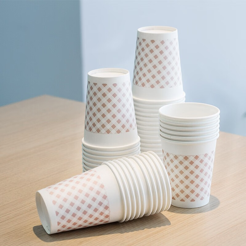 得力deli-9569纸杯家用办公室喝水杯子年货咖啡杯茶杯 [常规款50只装] 5包高清大图