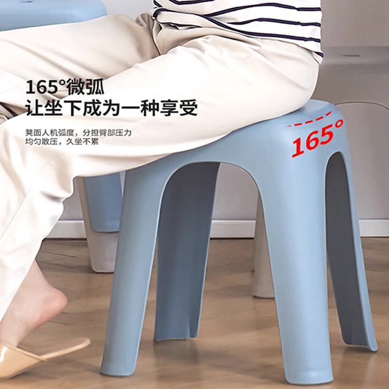 禧天龙塑料凳子家用高凳加厚防滑矮凳现代简约客厅餐桌特厚收纳凳高清大图