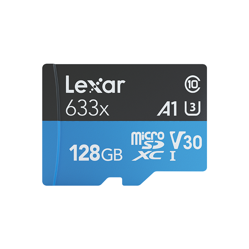 雷克沙(LEXAR) 128G 读速95MB/s TF卡 UHS-I V30 A1 U3 633x 高速存储卡