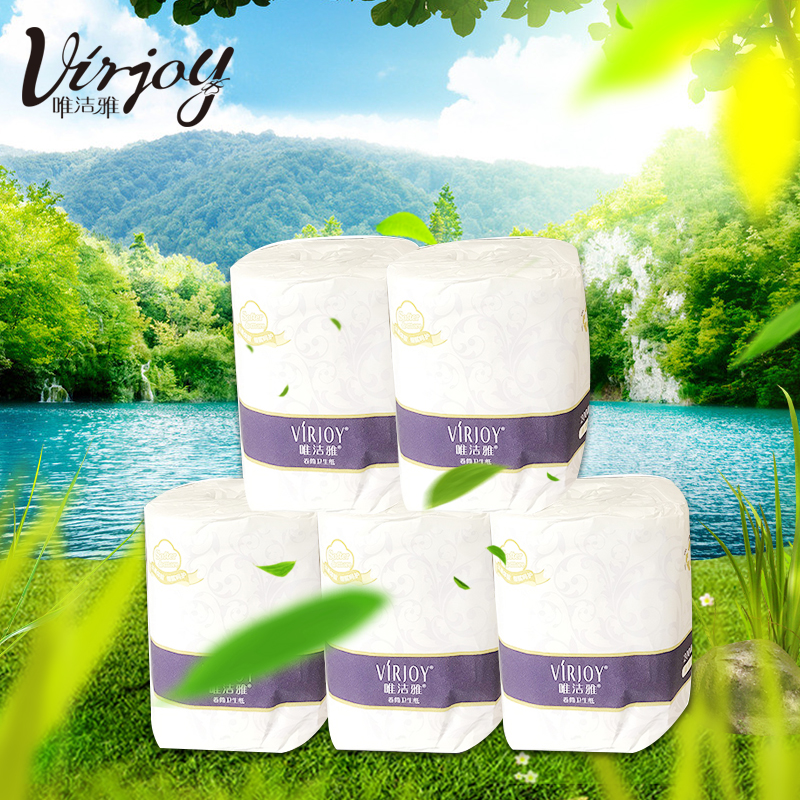 唯洁雅 商用 卷纸 3层 DECO压花200段/卷*100卷 环保纸包装卷筒卫生纸高清大图