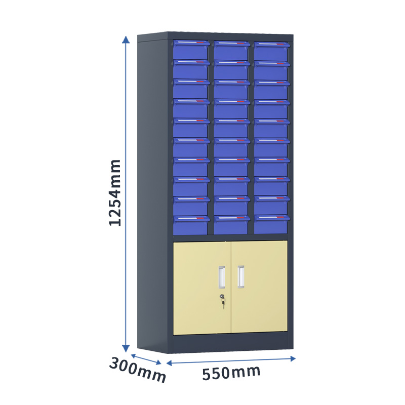 臻远 ZYLJG-W104 零件柜抽屉式工具柜电子元件柜螺丝柜物料柜30抽蓝色无门加工具柜大号 零件柜抽屉式工具柜高清大图