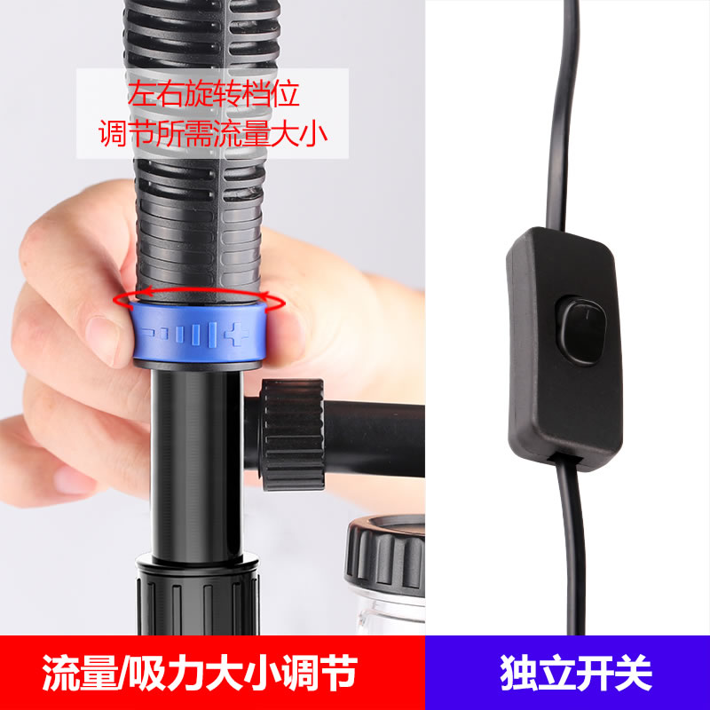 鱼缸换水器洗沙器吸鱼粪便电动抽水鱼缸清理清洁工具自动清洗高清大图