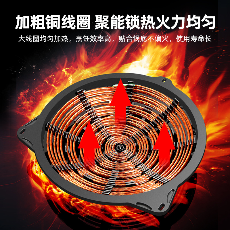 欢呼好太太商用电磁炉大功率6000W不锈钢大锅灶商用电灶台饭店食堂煲汤台式电磁灶工业炉炒猛火灶柜式单头凹面电磁炉220V