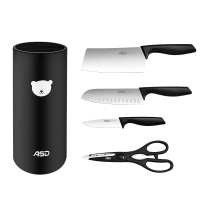 爱仕达(ASD)刀具套装 厨房锋利刀具5件套组合 切片刀切菜刀 厨师刀切肉刀 水果刀 厨房剪刀RDG05H5WG-D