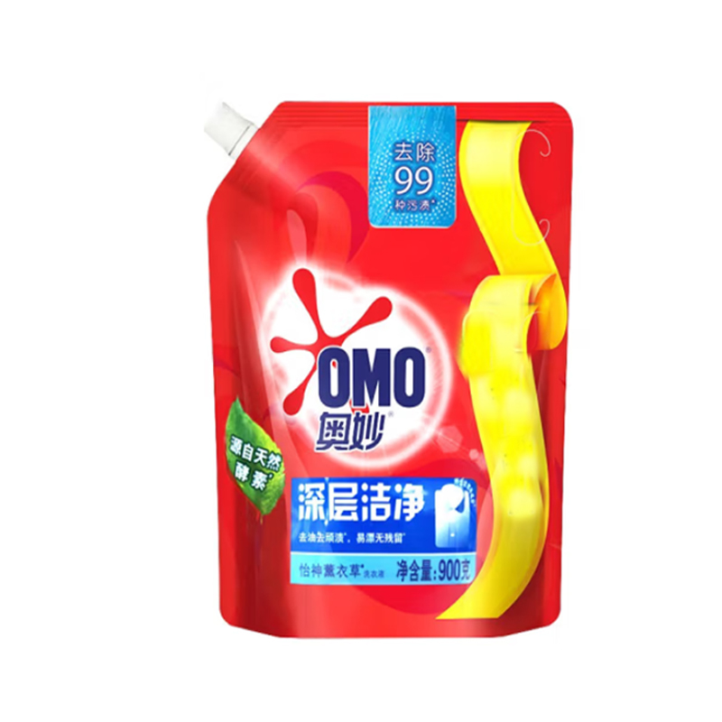 奥妙深层洁净薰衣草洗衣液瓶装/袋装补充装可选去渍去污抑菌机洗手洗 900g袋装薰衣草香味