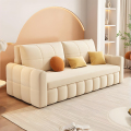 猫爪绒布网红北欧奶油风可折叠多功能推拉三人位两用小户型沙发床 1.45米外径 亲肤猫抓绒【乳胶款】多色可选拍下备注
