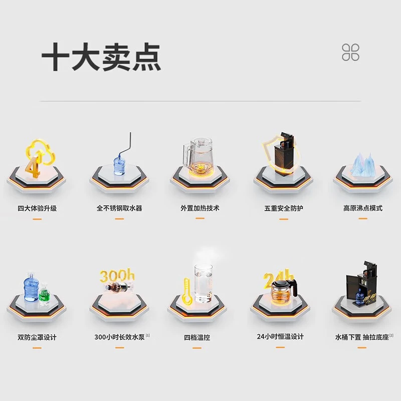 安吉尔饮水机 茶吧机 立式智能多功能下置式水桶茶吧机CB3485LK-J高清大图