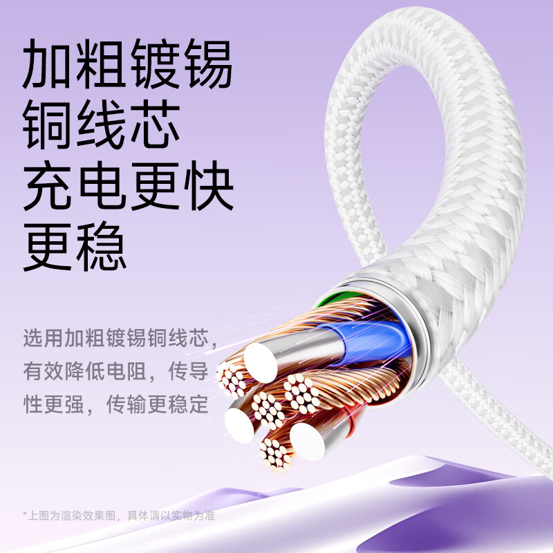 品胜数据线三合一充电线6a快充100W66W一拖三多头Type-C苹果iPhone161514华为matext小米车载高清大图