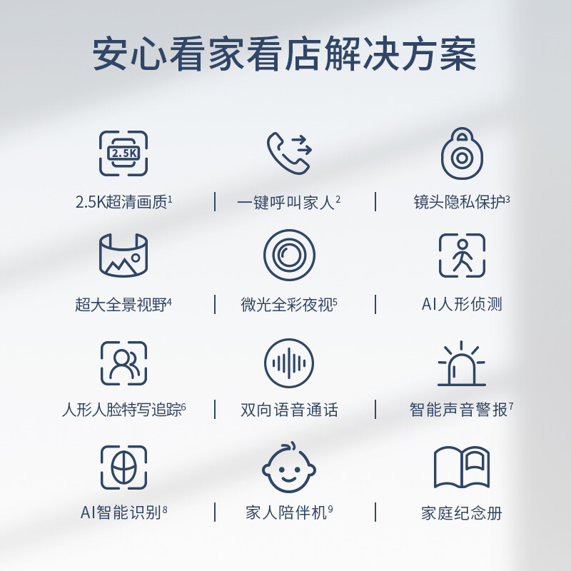 360摄像头400W云台7P超清版 2.5K高清夜视WIFI监控器 室内家用手机智能摄像机+32G内存卡+支架延长线