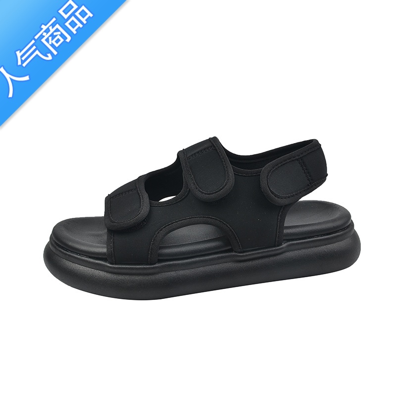 SUNTEK运动凉鞋女2023年夏季新款小众魔术贴厚底百搭时尚休闲沙滩罗马U高清大图