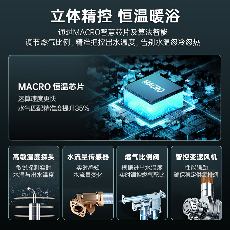 万家乐恒温王燃气热水器13升天然气节能省气智能变升恒温气电双断多重防冻低水压启动APP控制JSQ26-13DP3(F)