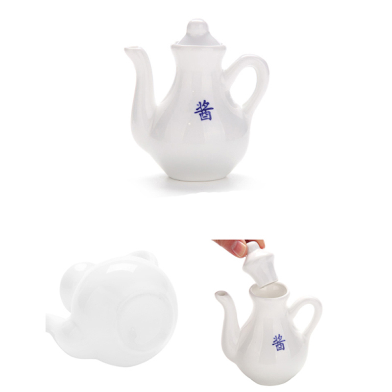 建达 陶瓷白色酱油壶带盖 高10.5*宽6cm(单位:个)