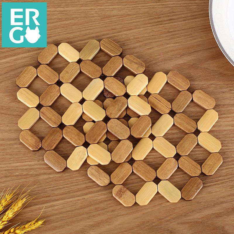 【3-6片装】家用竹子隔热垫竹制盘垫餐垫杯垫碗垫砂锅垫防烫桌垫 椭圆