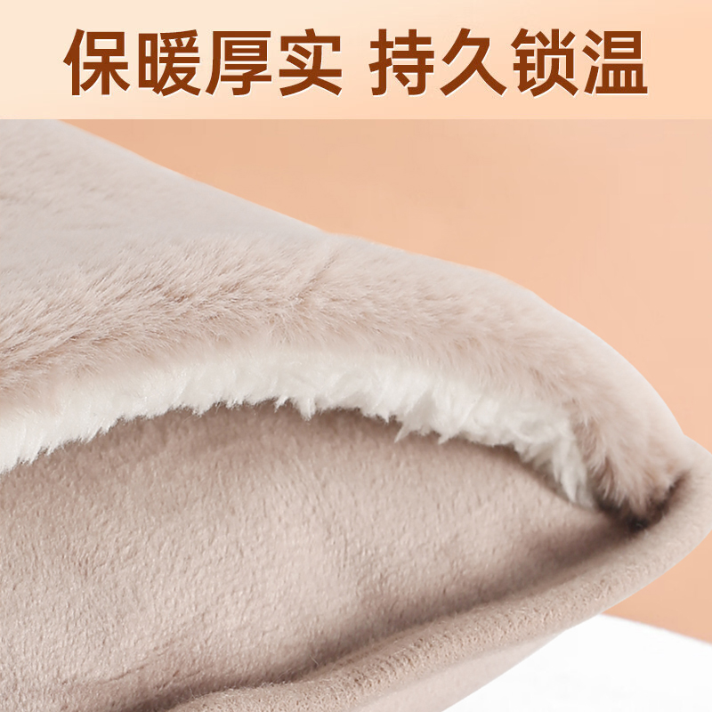 荣事达电热水袋取暖器暖手宝暖宝宝充电暖水袋暖宫宝暖手袋居家大姨妈神器办公室小太阳发热电暖袋 奶咖色-加厚长绒双插手高清大图