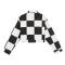 [1件5折价:189.5]美特斯邦威格纹短款外套女春季新款休闲时尚女士上衣