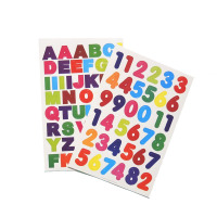 彩色数字不干胶贴纸 标签 字母英文贴纸 儿童贴画 号码贴0-9 a-z