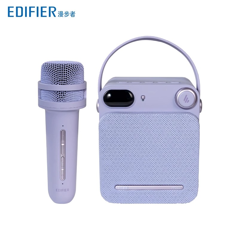 EDIFIER/漫步者PP203家用蓝牙音响K歌无线麦克音箱风户外唱歌KTV便携新款 浅紫色高清大图