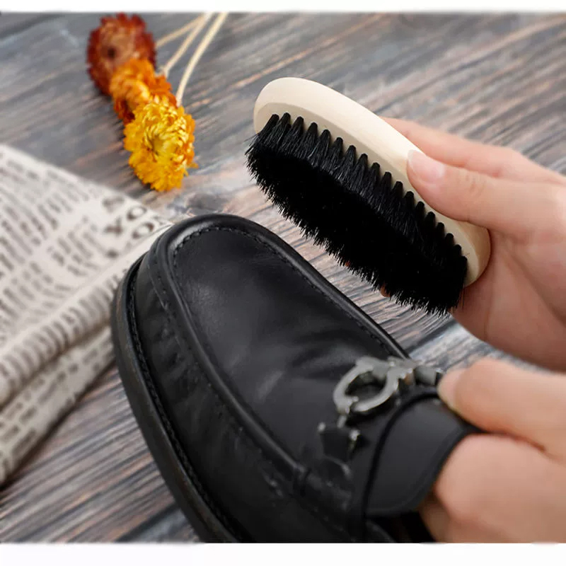 宜洁 鞋刷子猪鬃毛家用硬软毛刷洗衣刷 黑色 1支