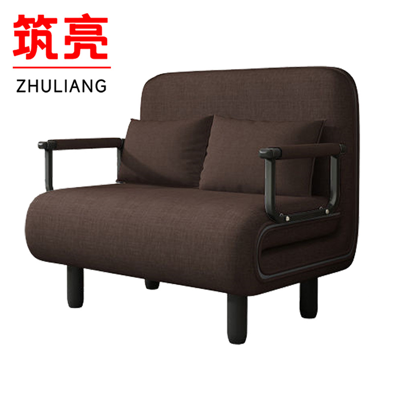 筑亮 沙发床 100*68*85cm褐色 张高清大图
