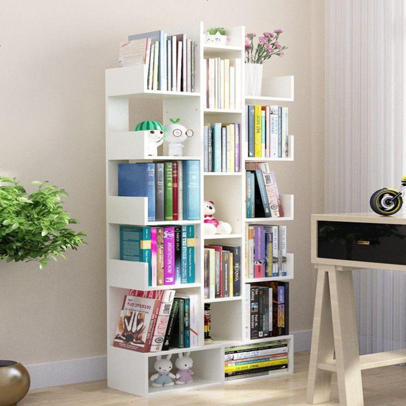 书架落地简约现代客厅树形置物架儿童学生组合创意小书柜实木可选9层