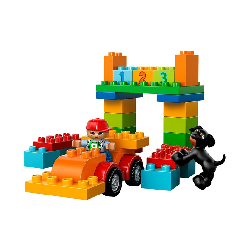 低幼基础款LEGO乐高Duplo得宝系列拼插玩具10572多合一趣味桶65粒大颗粒积木1.5-3岁