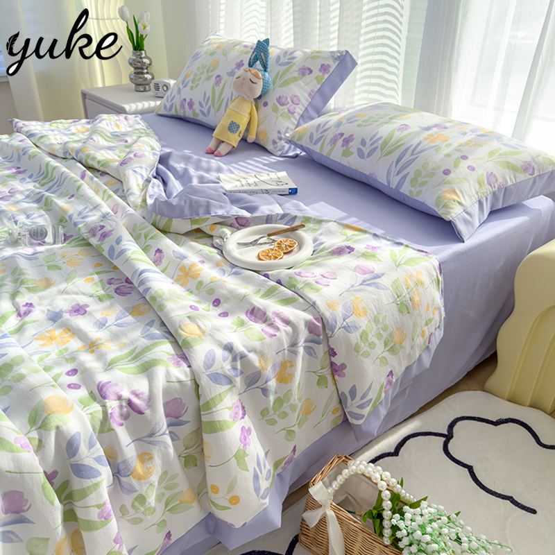 夏被四件套水洗棉麻双人凉感被单人宿舍空调婴儿夏凉被高清大图