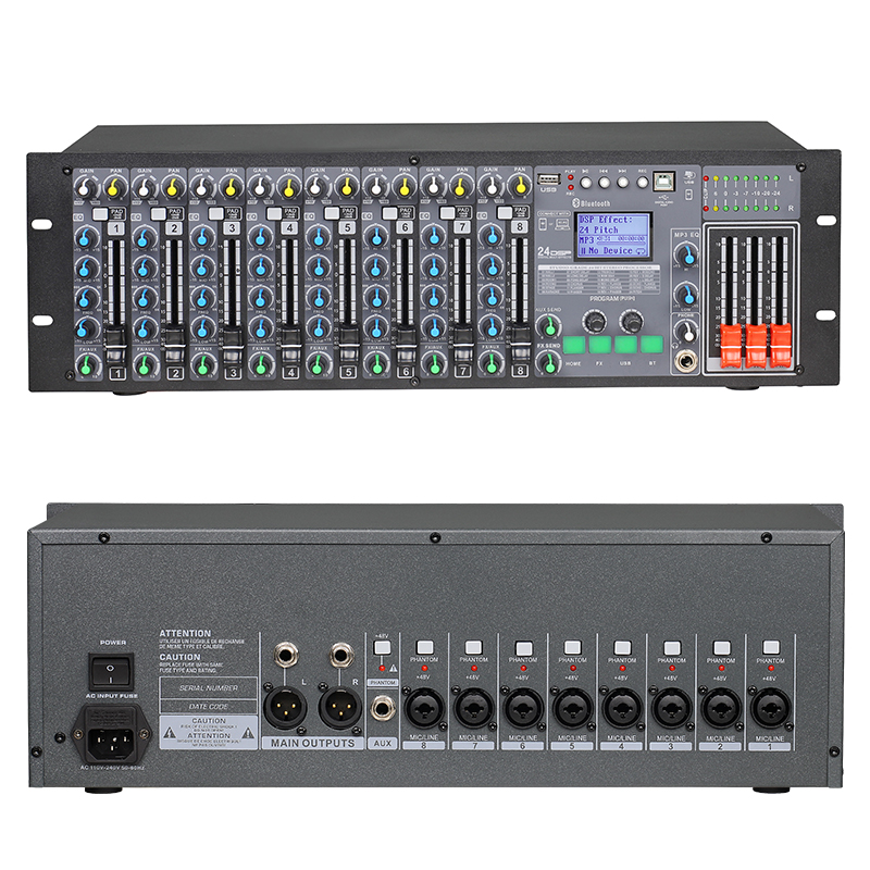 惠度(HuiDu)HD-8D专业8路机架式调音台播放调音台四段均衡24种DSP效果带声卡功能高清大图